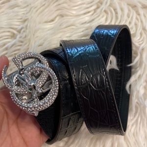 100% Real Leather Man Belt 52” long black color